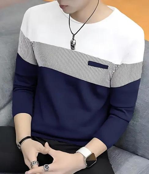 स्टाइलिश नेवी और सफ़ेद फुल स्लीव