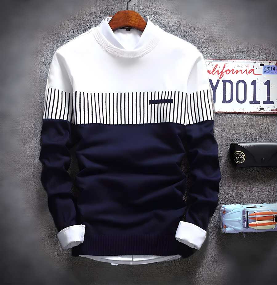 Stylish Navy and White Full Sleeve